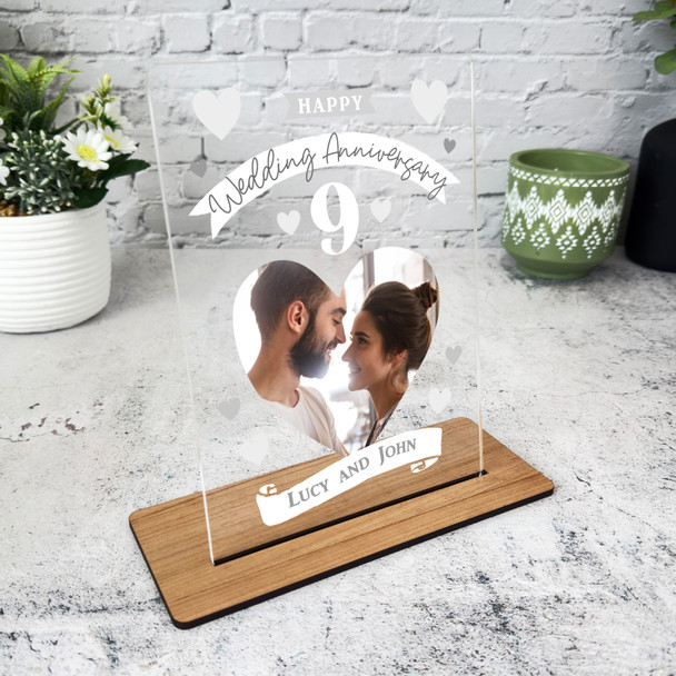 9th Wedding Anniversary Photo Gift Personalised Acrylic Plaque