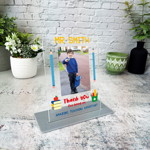 Amazing Teaching Assistant Gift Pencil Photo Personalised Acrylic Plaque