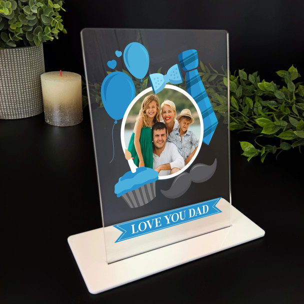 Love You Dad Blue Items Photo Gift For Dad Personalised Acrylic Plaque