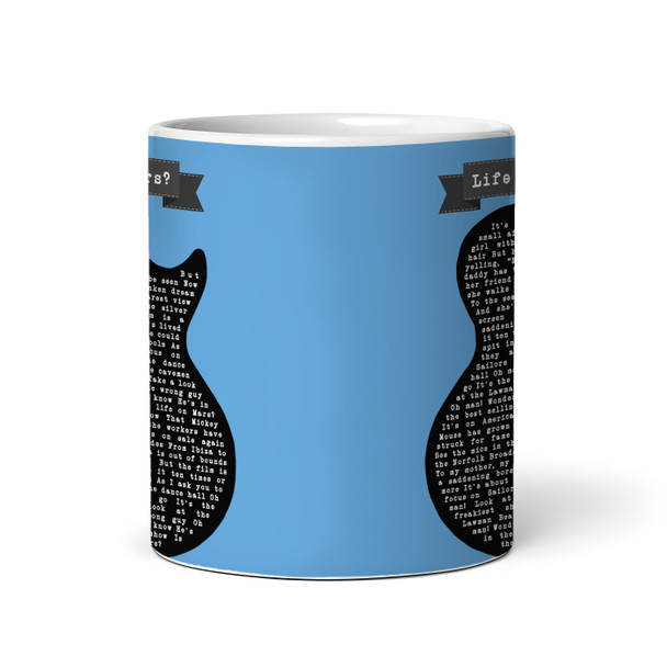 Blue Guitar Any Song Lyrics Custom Music Gift Coffee Tea Cup Personalised Mug