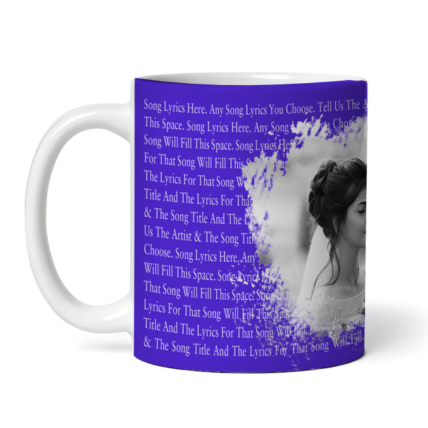 Smudge Blue Photo Any Song Lyrics Custom Music Gift Coffee Tea Personalised Mug