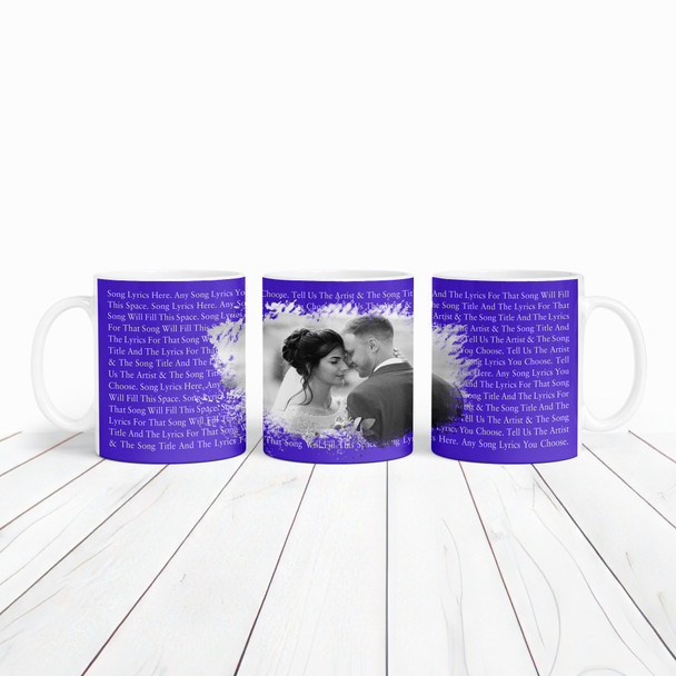 Smudge Blue Photo Any Song Lyrics Custom Music Gift Coffee Tea Personalised Mug