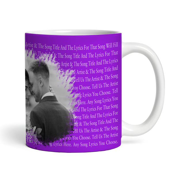 Smudge Purple Photo Any Song Lyrics Custom Music Gift Tea Cup Personalised Mug