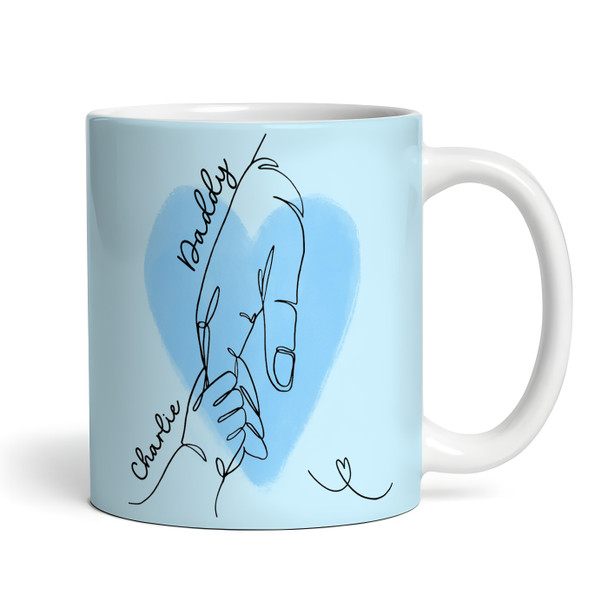 Daddy Child Blue Line Birthday Gift Coffee Tea Cup Personalised Mug