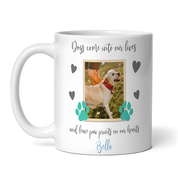 Dog Pet Memorial Sympathy Gift Leaves Paw Prints Hearts Photo Personalised Mug