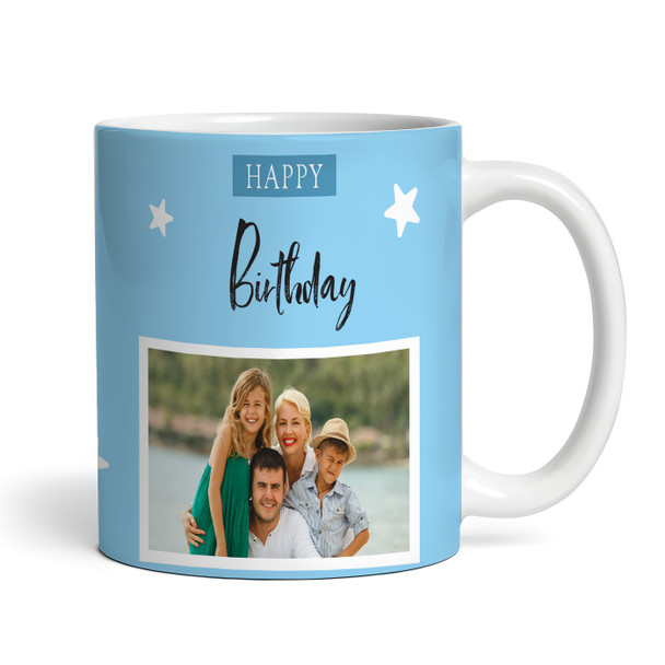 Happy Birthday Gift For Dad Photo Blue Coffee Tea Cup Personalised Mug