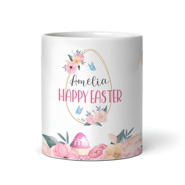 Happy Easter Gift Bunny Pink Coffee Tea Cup Personalised Mug