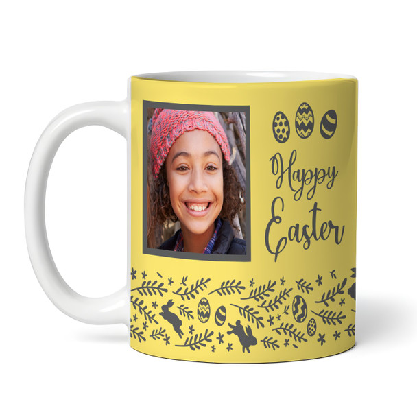 Happy Easter Gift Yellow Silver Photo Coffee Tea Cup Personalised Mug