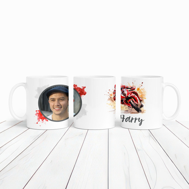 Motorbike Motorsports Gift Red Paint Photo Coffee Tea Cup Personalised Mug