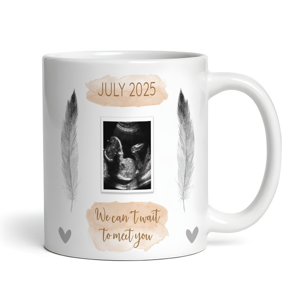 New Baby Gift Scan Announcement Orange Photo Coffee Tea Cup Personalised Mug