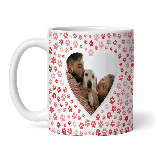 Paw Print Photo Heart Red Pet Lover Gift Coffee Tea Cup Personalised Mug