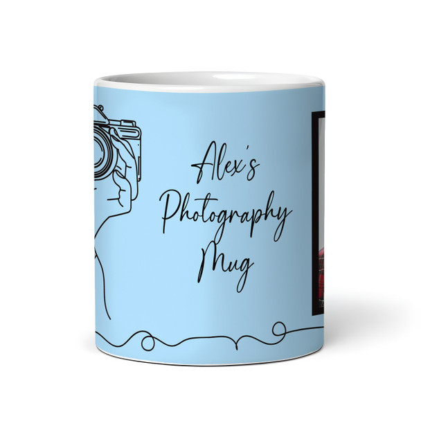 Photography Gift Line Art Blue Photo Coffee Tea Cup Personalised Mug