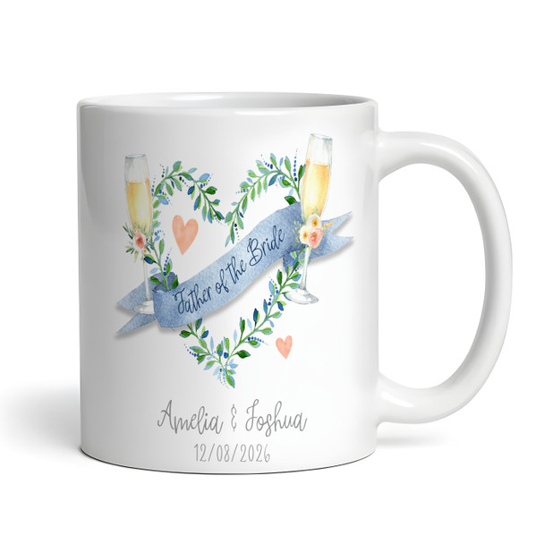 Wedding Father Of The Bride Gift Blue Banner Flutes Coffee Tea Personalised Mug