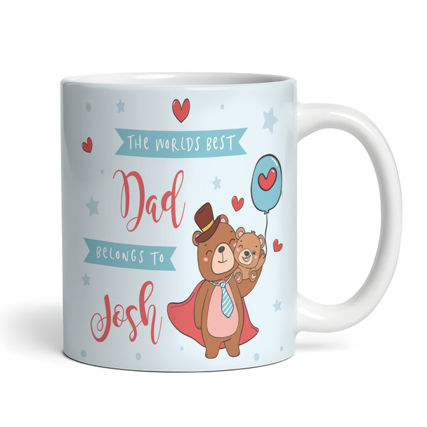 Worlds Best Dad Gift Bear Coffee Tea Cup Personalised Mug