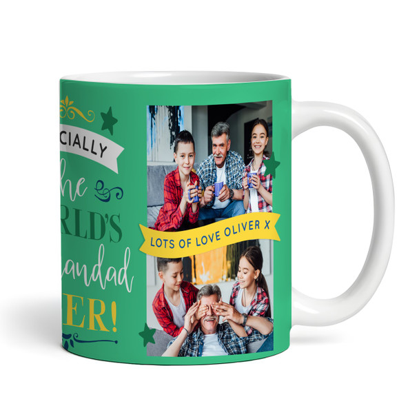 Worlds Best Grandad Father's Day Gift Green Photo Coffee Tea Personalised Mug