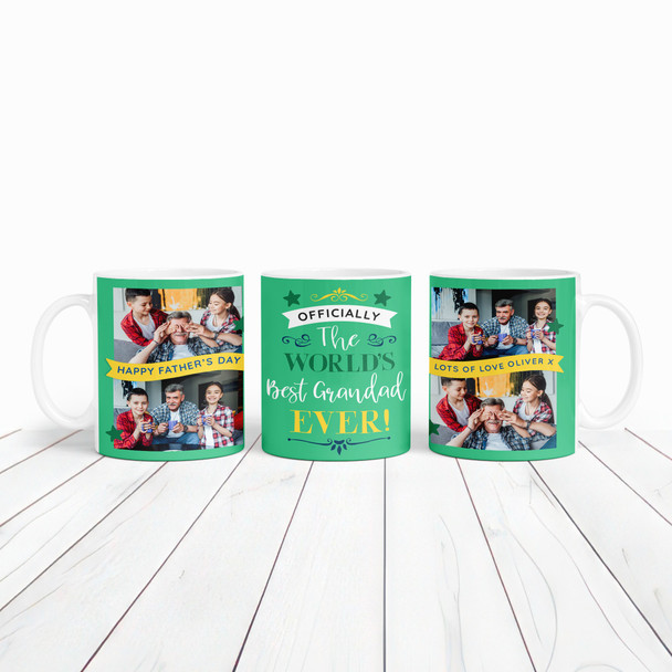 Worlds Best Grandad Father's Day Gift Green Photo Coffee Tea Personalised Mug