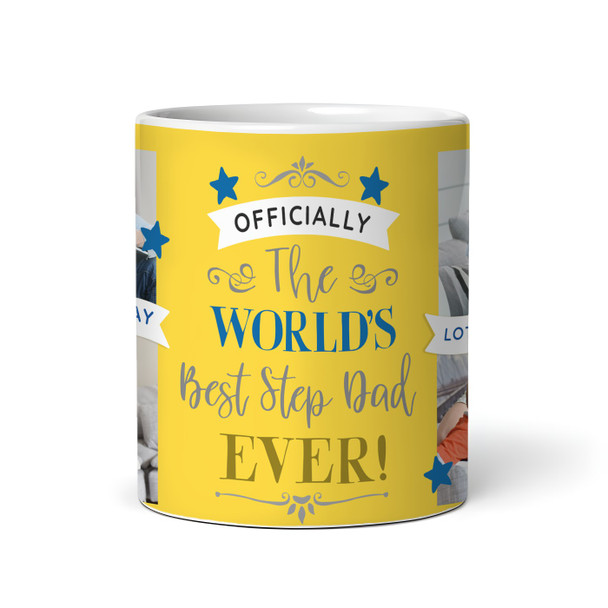 Worlds Best Step Dad Father's Day Gift Yellow Photo Coffee Tea Personalised Mug