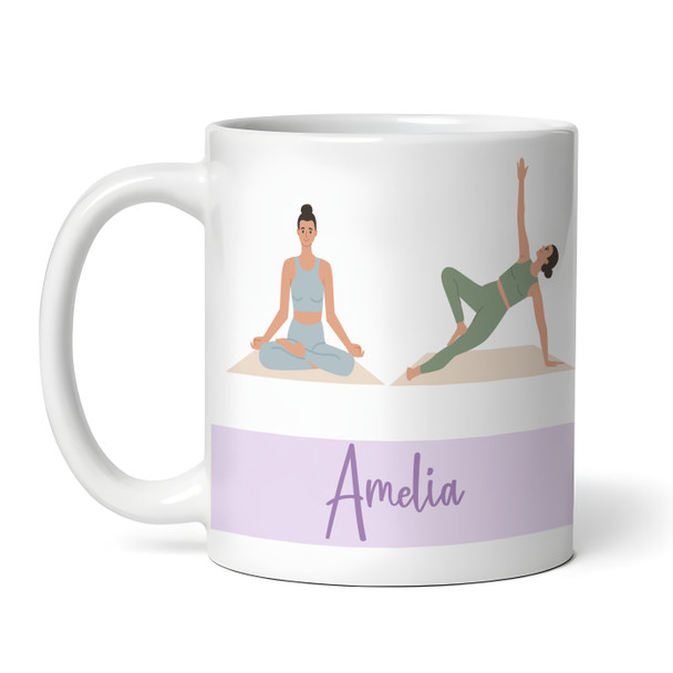 Yoga Gift Poses Purple Coffee Tea Cup Personalised Mug