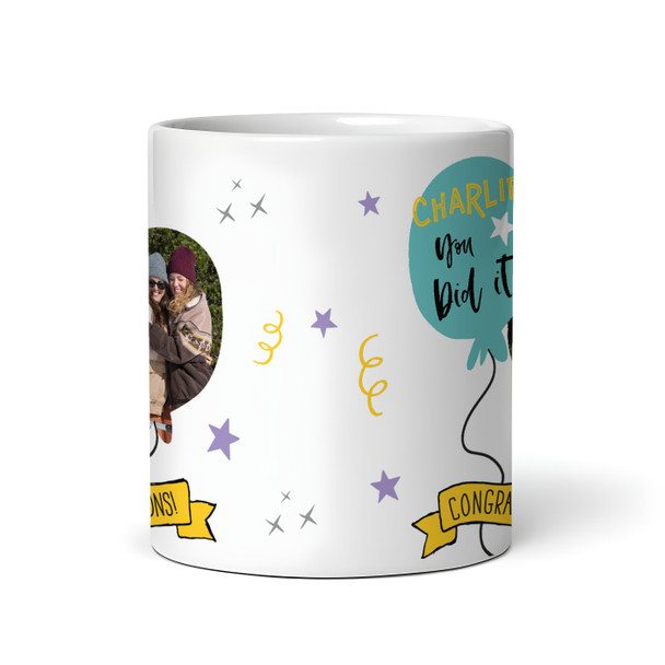 You Did It! Congratulations Gift Balloons Photo Coffee Tea Cup Personalised Mug