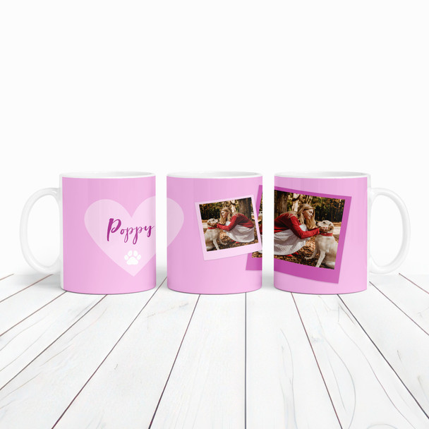 Animal Pet Lover Gift Photo Pink Heart Coffee Tea Cup Personalised Mug
