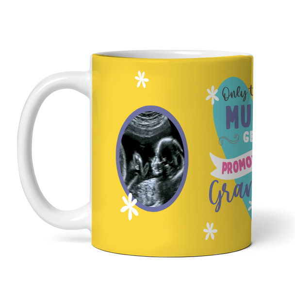 Baby Pregnancy Announcement Gift Mum Grandma Scan Photo Yellow Personalised Mug