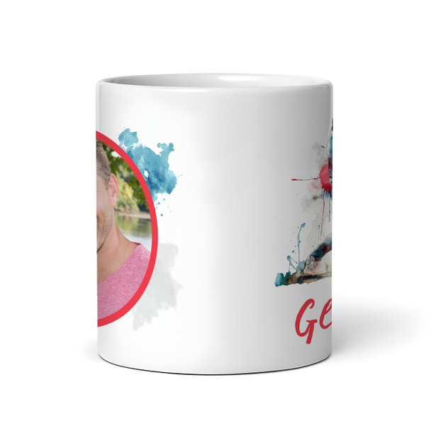 Baseball Gift Red Blue Paint Photo Coffee Tea Cup Personalised Mug