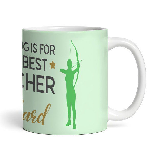 Best Archer Archery Gift Green Silhouette Coffee Tea Cup Personalised Mug