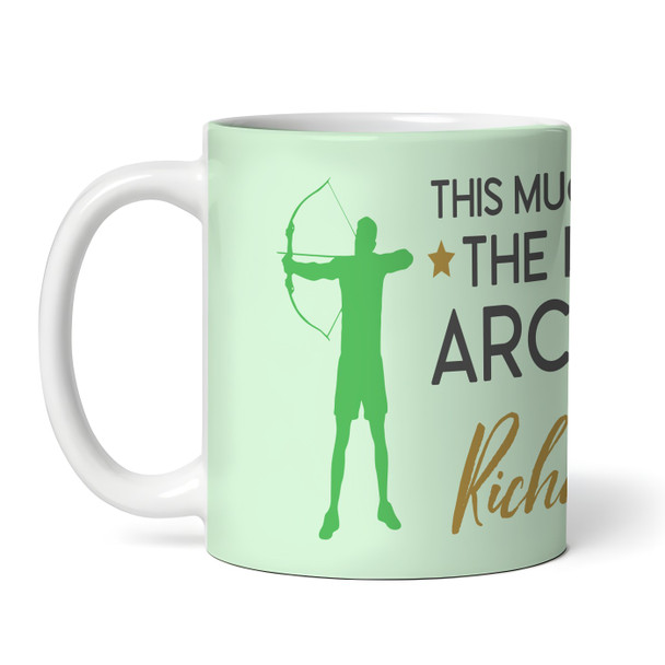 Best Archer Archery Gift Green Silhouette Coffee Tea Cup Personalised Mug