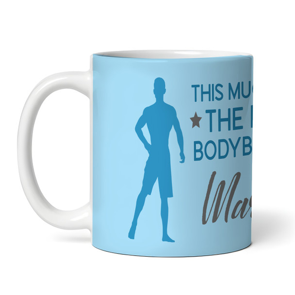 Best Bodybuilder Gift Blue Silhouette Coffee Tea Cup Personalised Mug