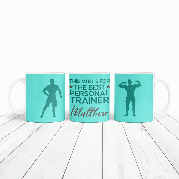 Best Personal Trainer Gift Blue Silhouette Coffee Tea Cup Personalised Mug