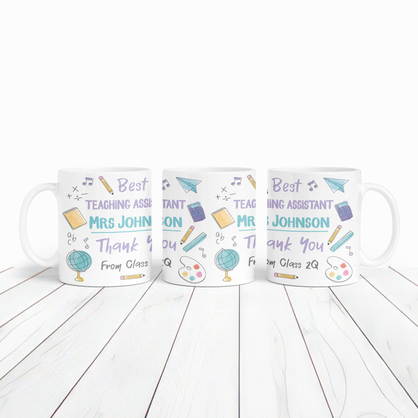 Best Teaching Assistant Gift Icons Purple Coffee Tea Cup Personalised Mug