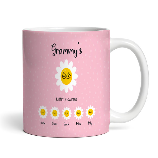 Birthday Pink Background Grammys' Little Flowers Gift Tea Cup Personalised Mug Birthday Pink Background Grammys' Little Flowers Gift Tea Cup Personalised Mug