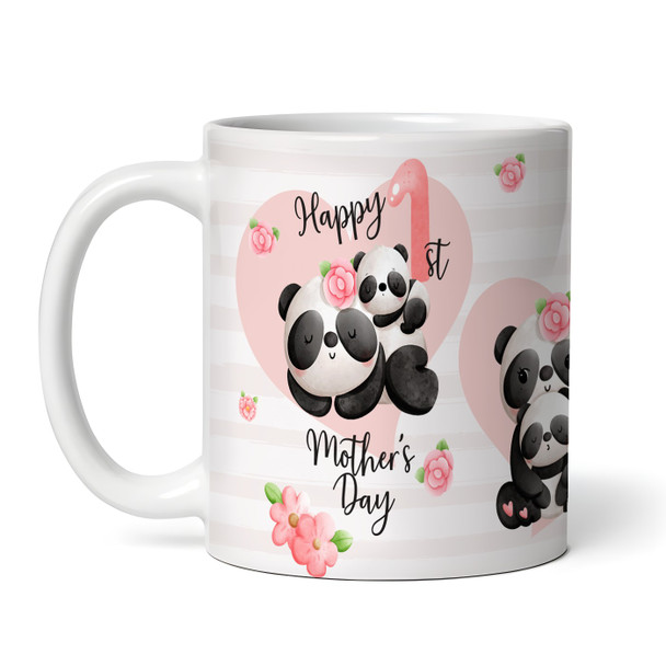 1st Mother's Day Panda Mom & Baby Gift Coffee Tea Cup Personalised Mug