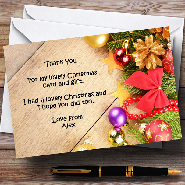 Xmas Decorations Customised Christmas Party Thank You Cards