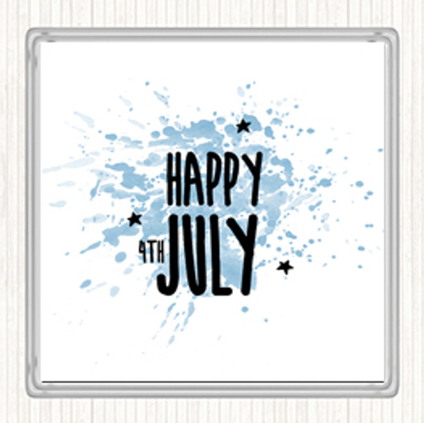 Blue White 4Th July Inspirational Quote Coaster