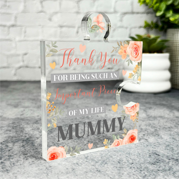 Gift For Mummy Important Piece Peach Flower Puzzle Plaque Keepsake Gift