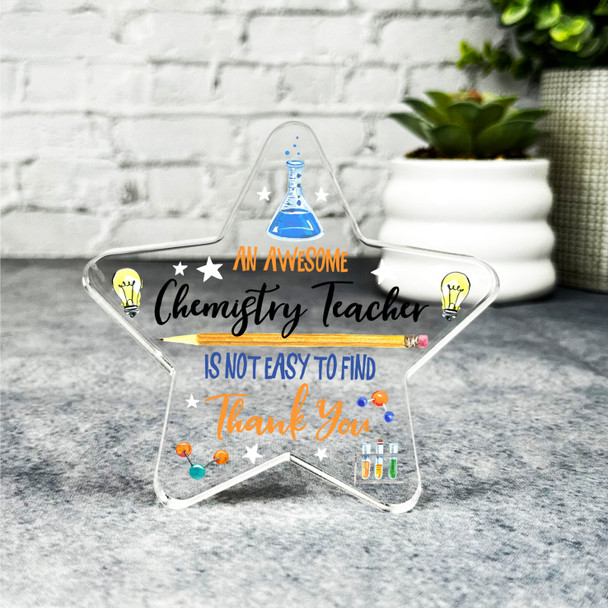 Awesome Chemistry Teacher Present Thank You Star Plaque Keepsake Gift