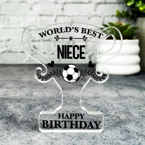 Football World's Best Niece Happy Birthday Present Trophy Plaque Keepsake Gift Football World's Best Niece Happy Birthday Present Trophy Plaque Keepsake Gift