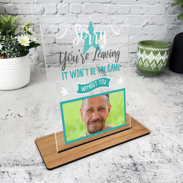 Sorry You're Leaving Star Green Photo Gift For Employee Or Colleague From Plaque