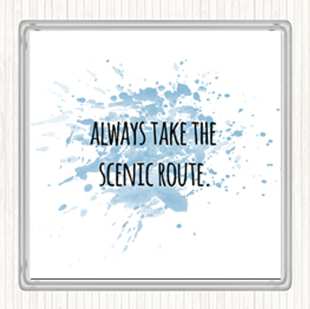 Blue White Always Take Inspirational Quote Coaster