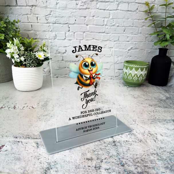 Thank You Wonderful Gift For Colleague Funny Him Bee Personalised Gift Plaque