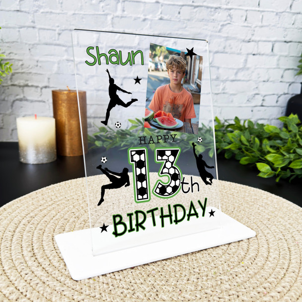 13th Birthday Gift Football Fan Photo Custom Personalised Gift Acrylic Plaque