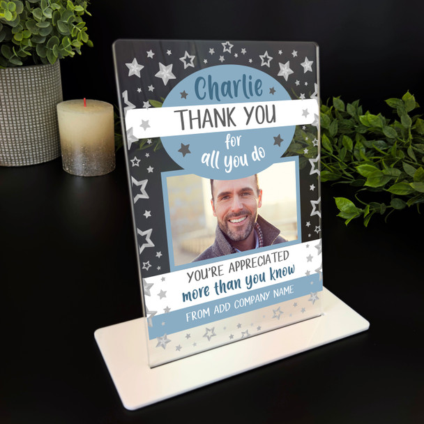 Thank You All You Do Appreciation Star Photo Gift Employee Colleague Plaque