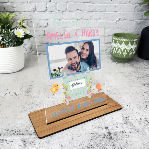 New Home Gift Birds Gate Photo Custom Personalised Gift Acrylic Plaque