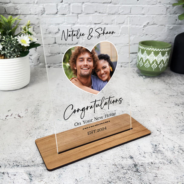 New Home Gift Heart Photo Custom Personalised Gift Acrylic Plaque