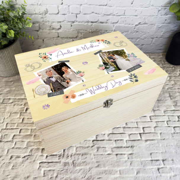 Wedding Day Memories Scrapbook Photo Personalised Wooden Memory Keepsake Box