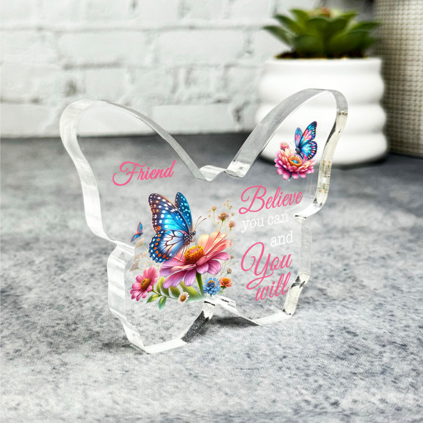Gift For Friend Believe You Can Inspirational Positive Butterfly Keepsake Plaque