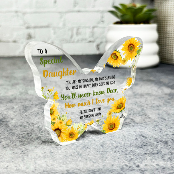You Are My Sunshine Sunflower Gift For Daughter Butterfly Keepsake Plaque