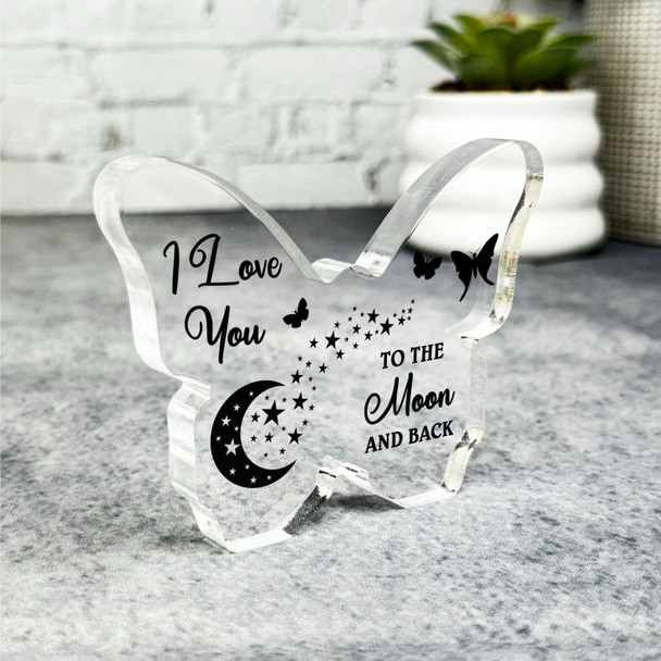 Butterflies I Love You To The Moon & Back Gift Butterfly Keepsake Plaque