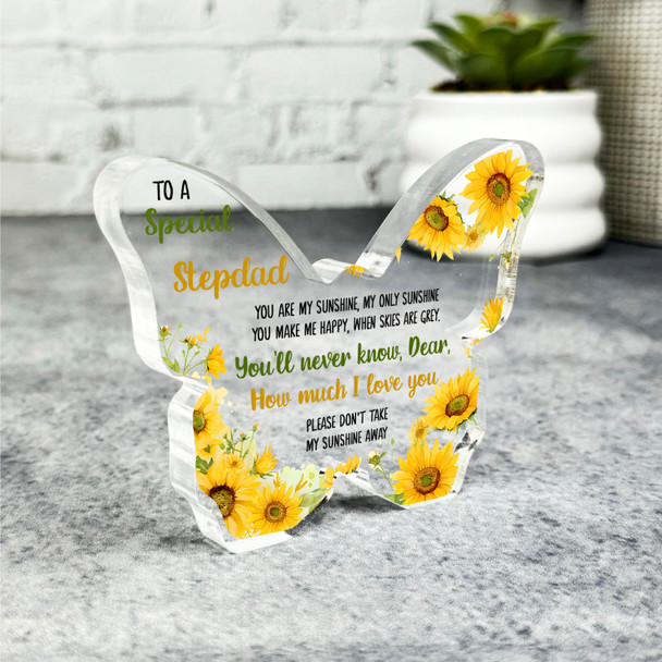 You Are My Sunshine Sunflower Gift For Stepdad Butterfly Keepsake Plaque Present